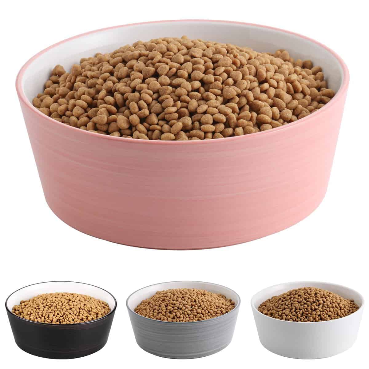 Addogyy Tazón para Perro Rosa de Cerámica para Razas