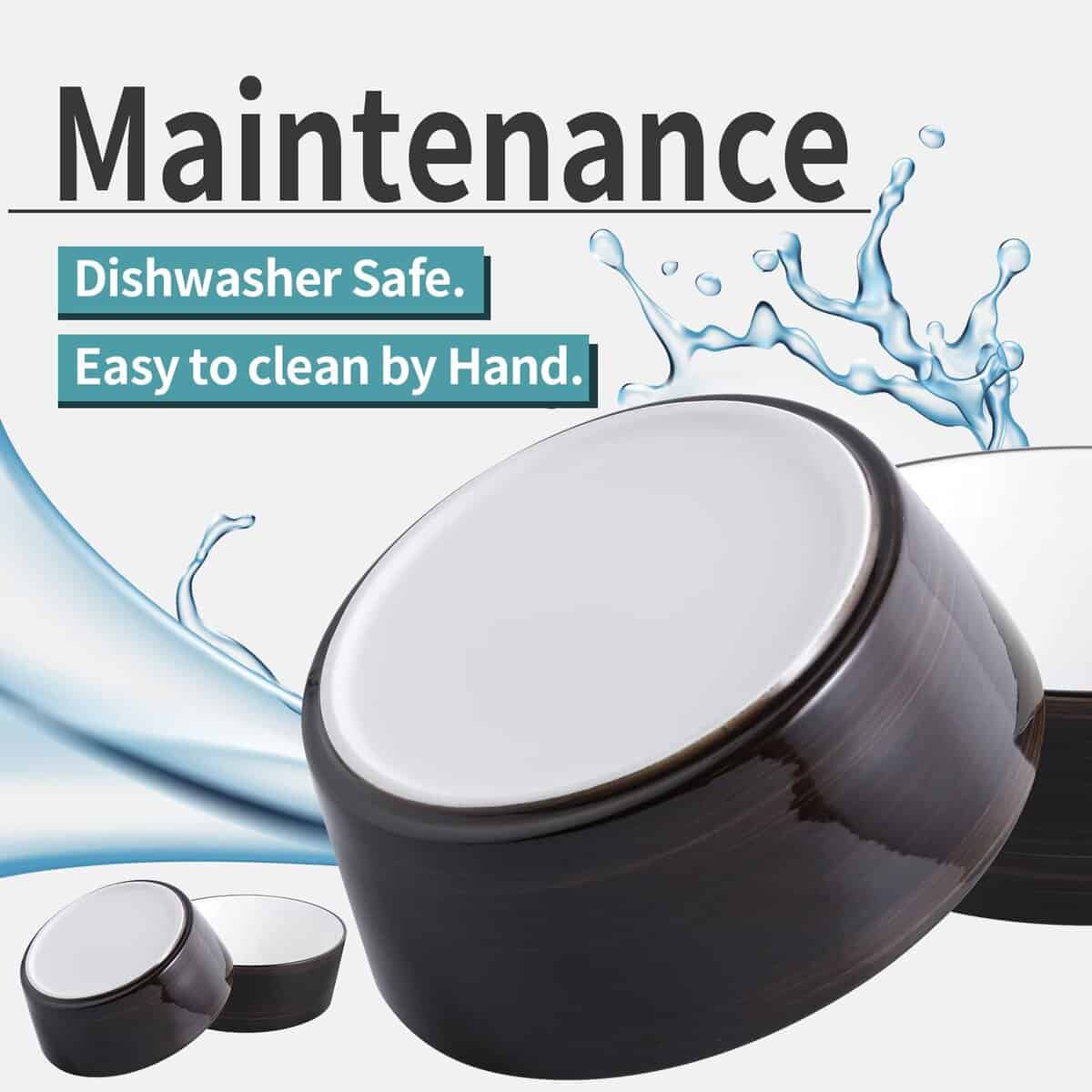 Tazón de comida y agua para perros de cerámica negra para - Imagen 3