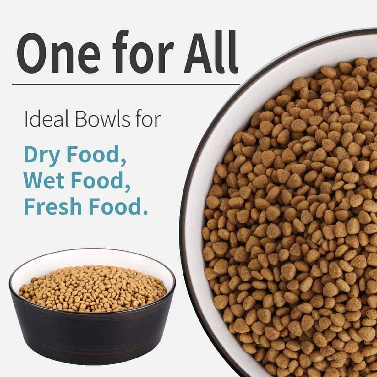 Tazón de comida y agua para perros de cerámica negra para - Imagen 4