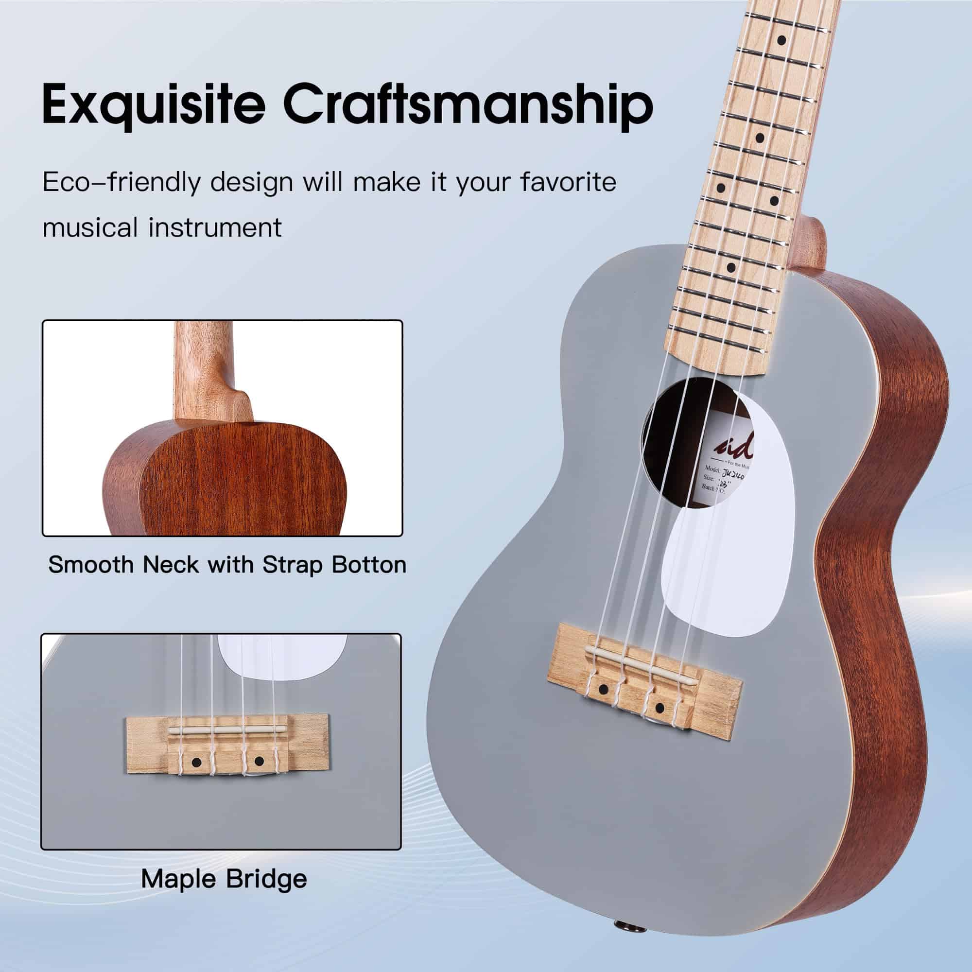 Ukelele Concert ADM para Principiantes 23 Pulgadas de Caoba - Imagen 9