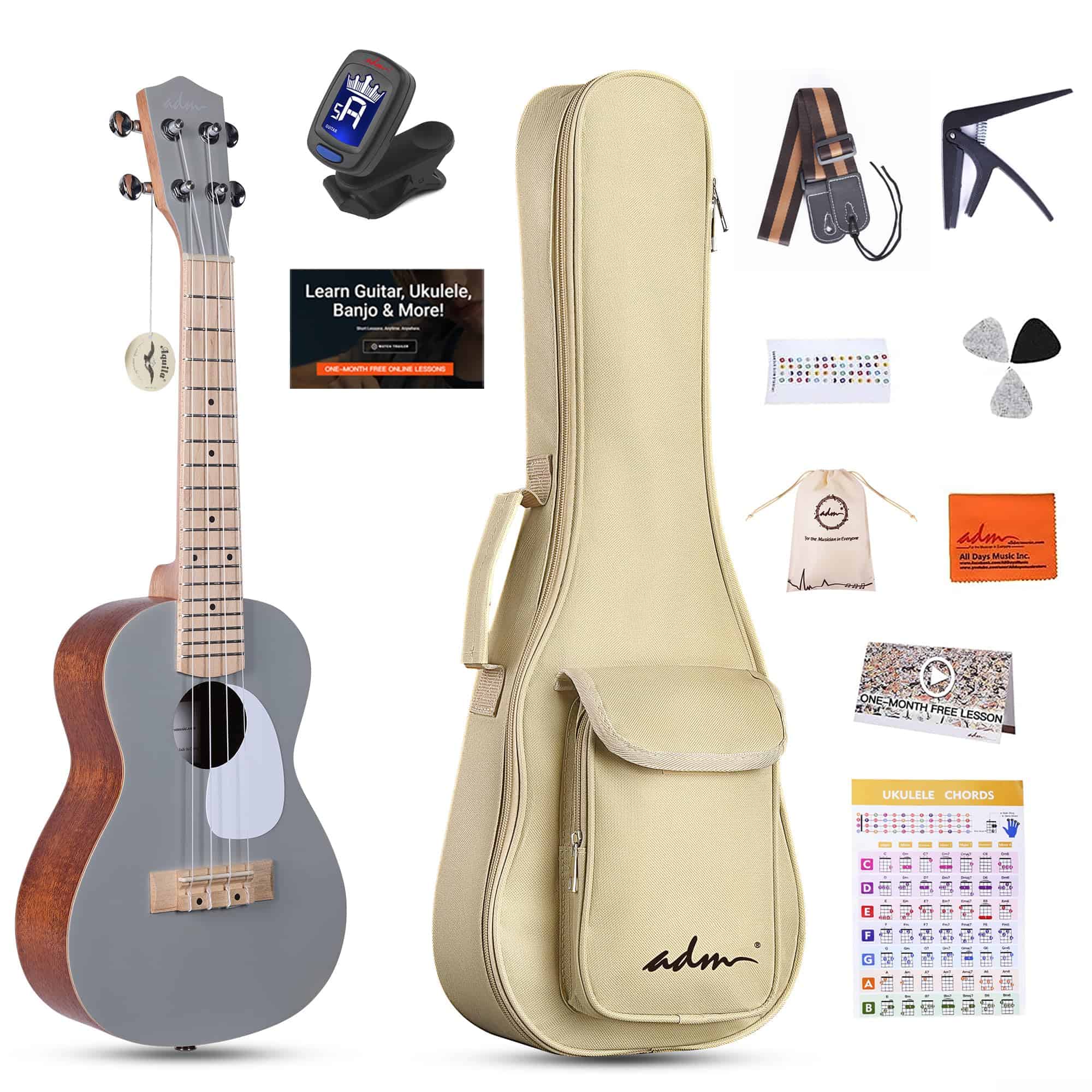 Ukelele Concert ADM para Principiantes 23 Pulgadas de Caoba