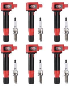 Conjunto de 6 bujías de iridio y kit de bobina de encendido