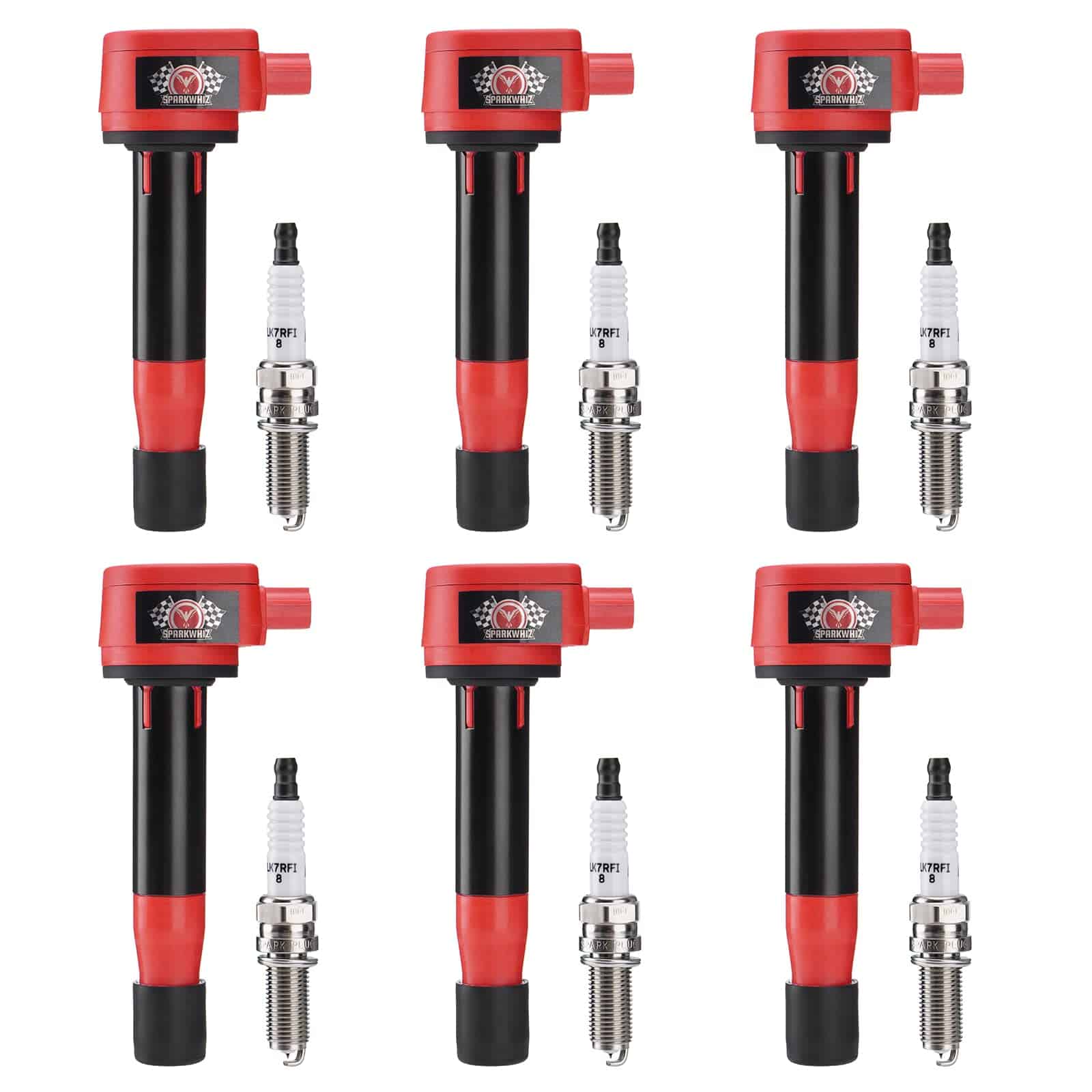 Conjunto de 6 bujías de iridio y kit de bobina de encendido