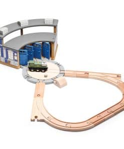 Vía de tren de madera SainSmart Jr. con estación de tren -