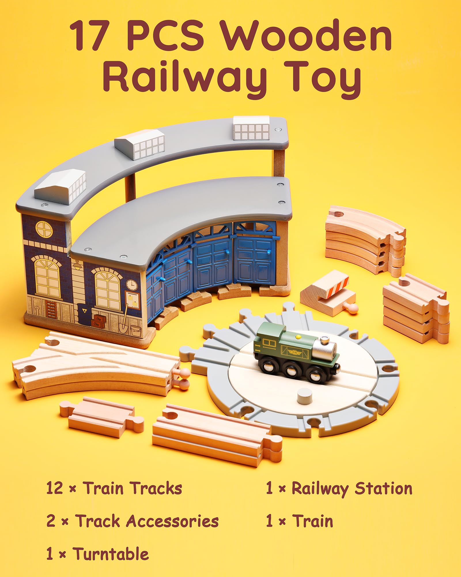 Vía de tren de madera SainSmart Jr. con estación de tren - - Imagen 7