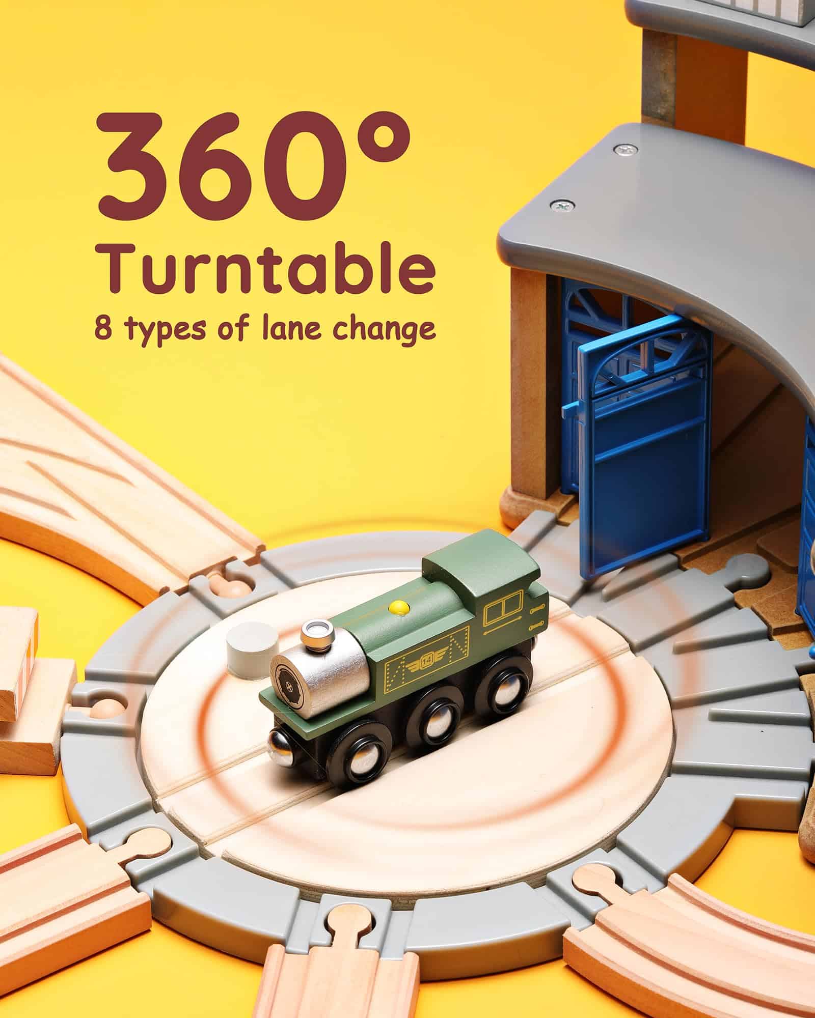 Vía de tren de madera SainSmart Jr. con estación de tren - - Imagen 3