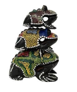 Set de 3 Guiros Raspados a Mano de Madera Pintada a Mano de