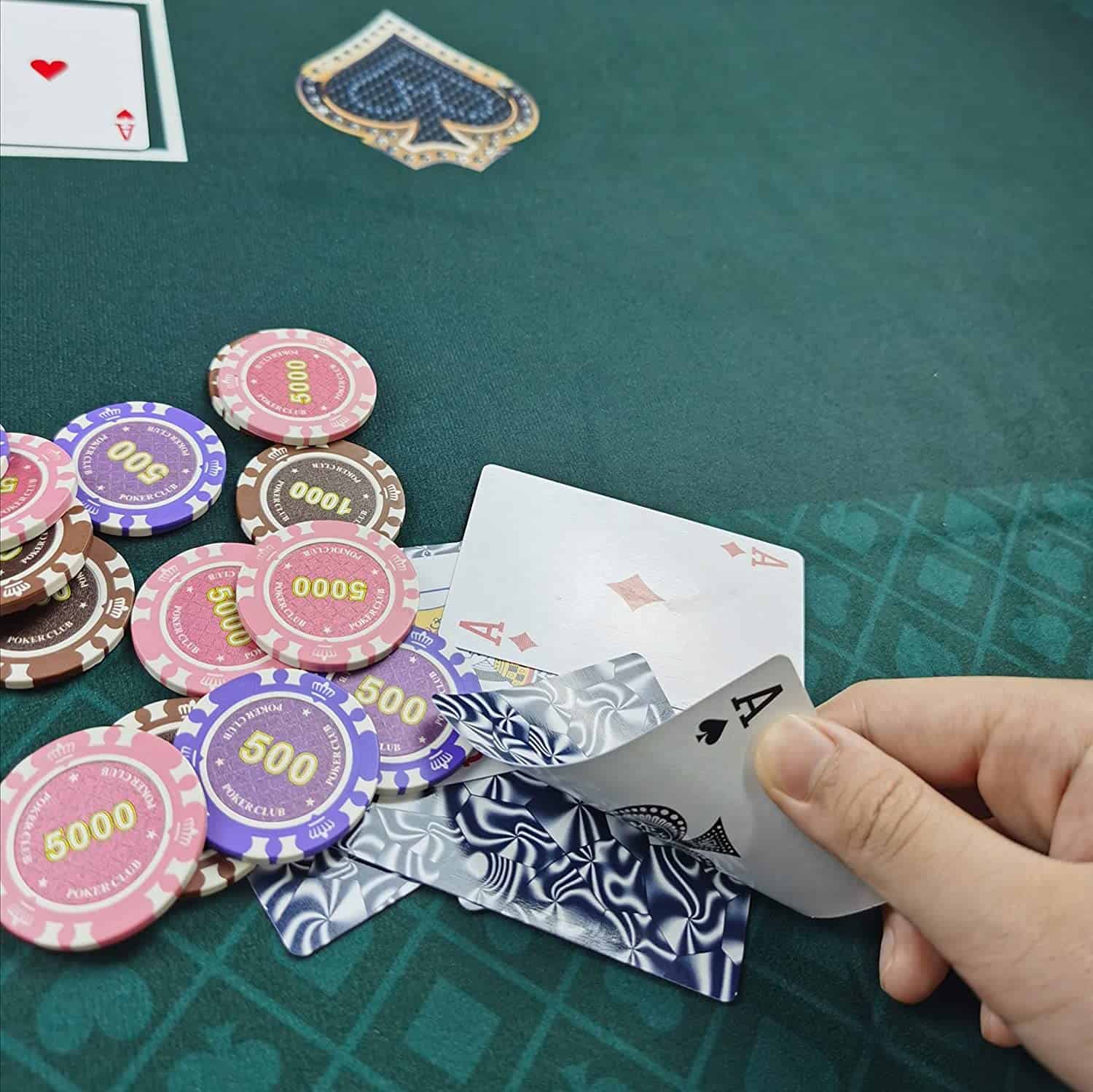 Mesa de póker y juego Texas Hold'em -Verde - Imagen 3