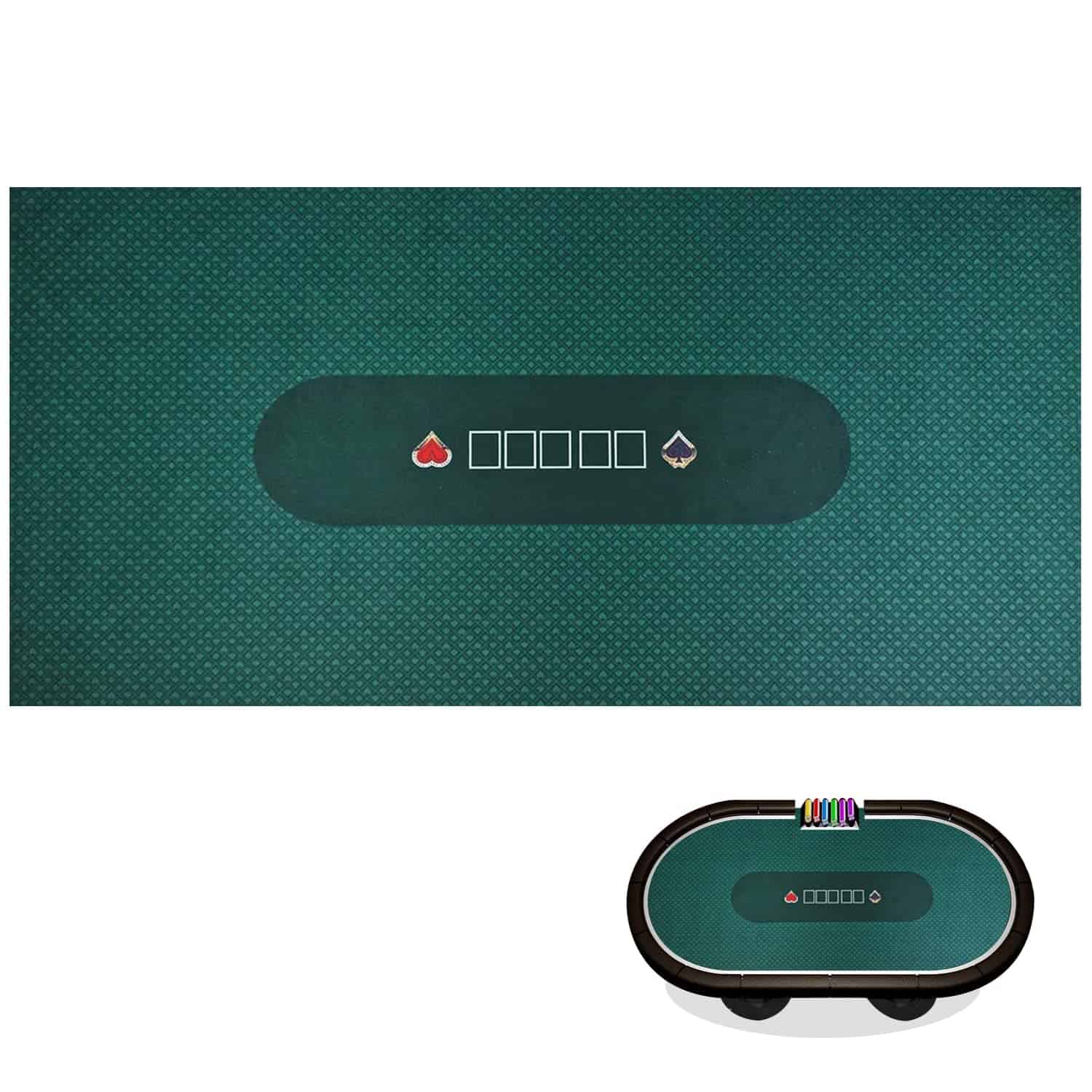 Mesa de póker y juego Texas Hold'em -Verde