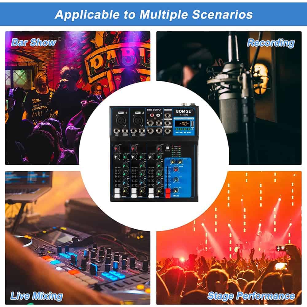 Mezclador de audio portátil Bluetooth BOMGE K7 con consola - Imagen 5