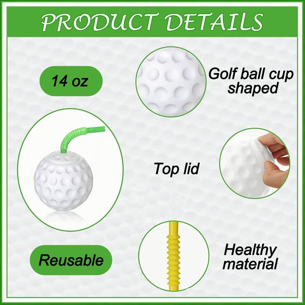 24 Pcs Golf Ball Cups 14 oz Decoración de Fiesta de Golf - Imagen 4