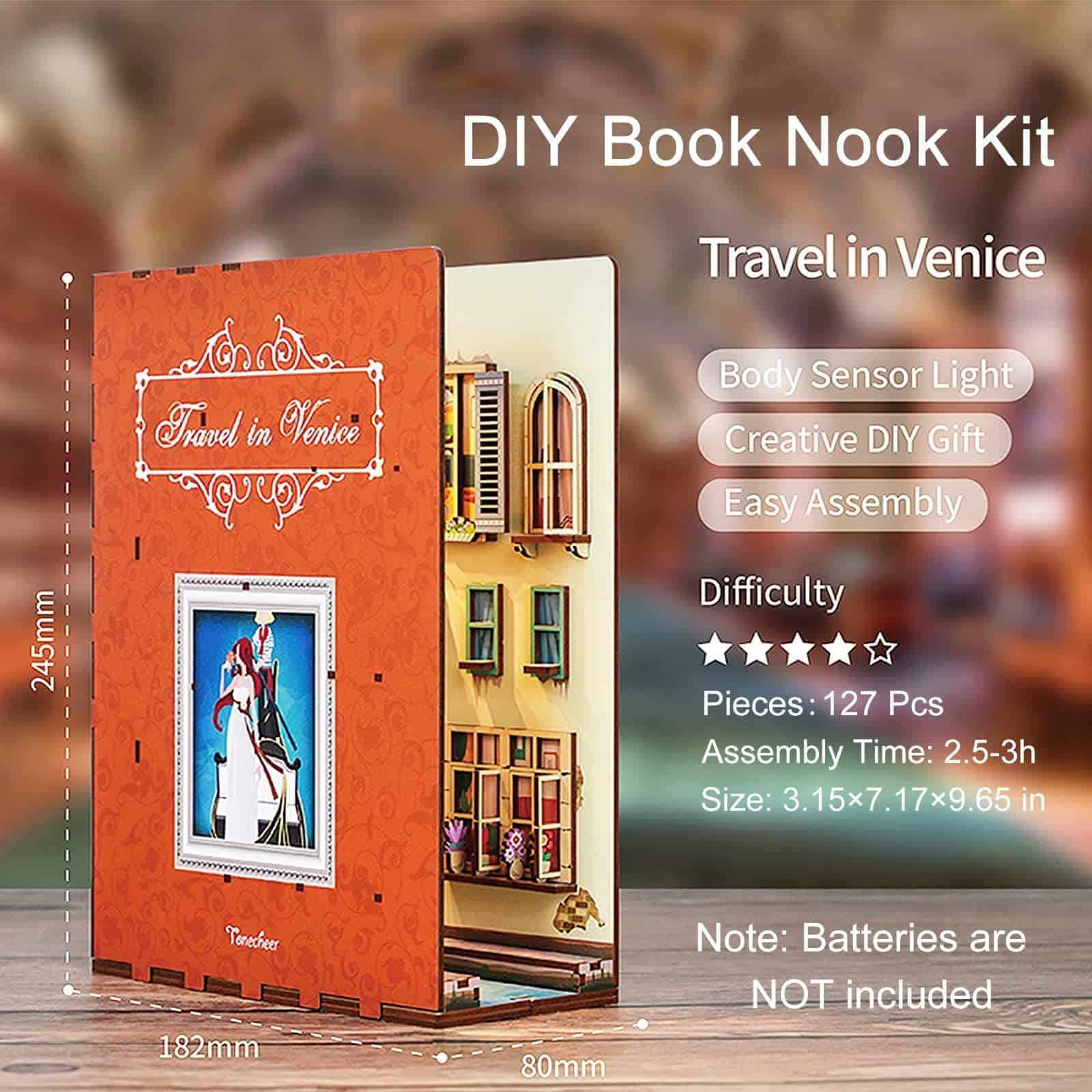 Kit de Rincón de Libro, Kit Miniatura de Booknook DIY, PZYO - Imagen 5