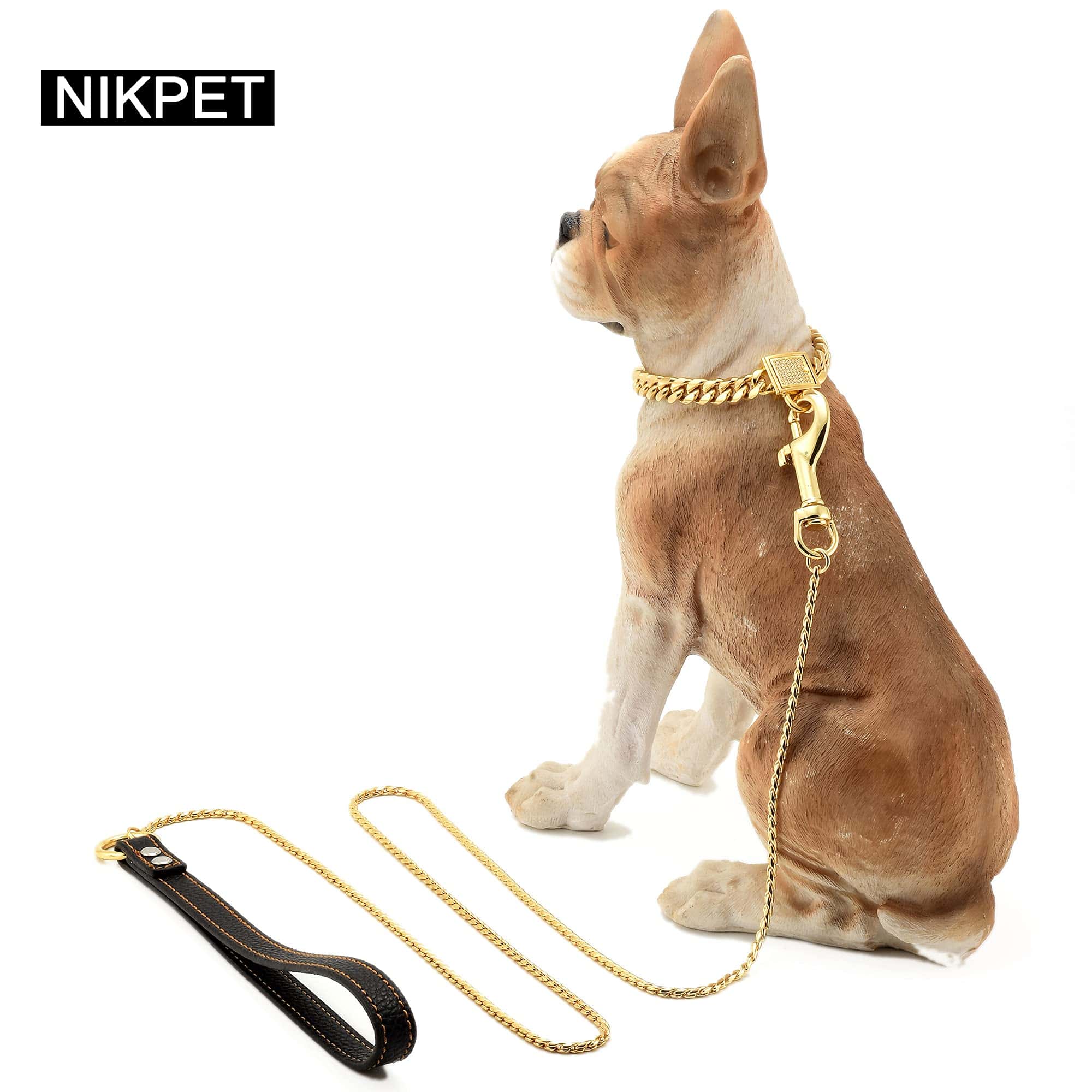 Correa de cadena de oro para perros Correa masticable para - Imagen 7