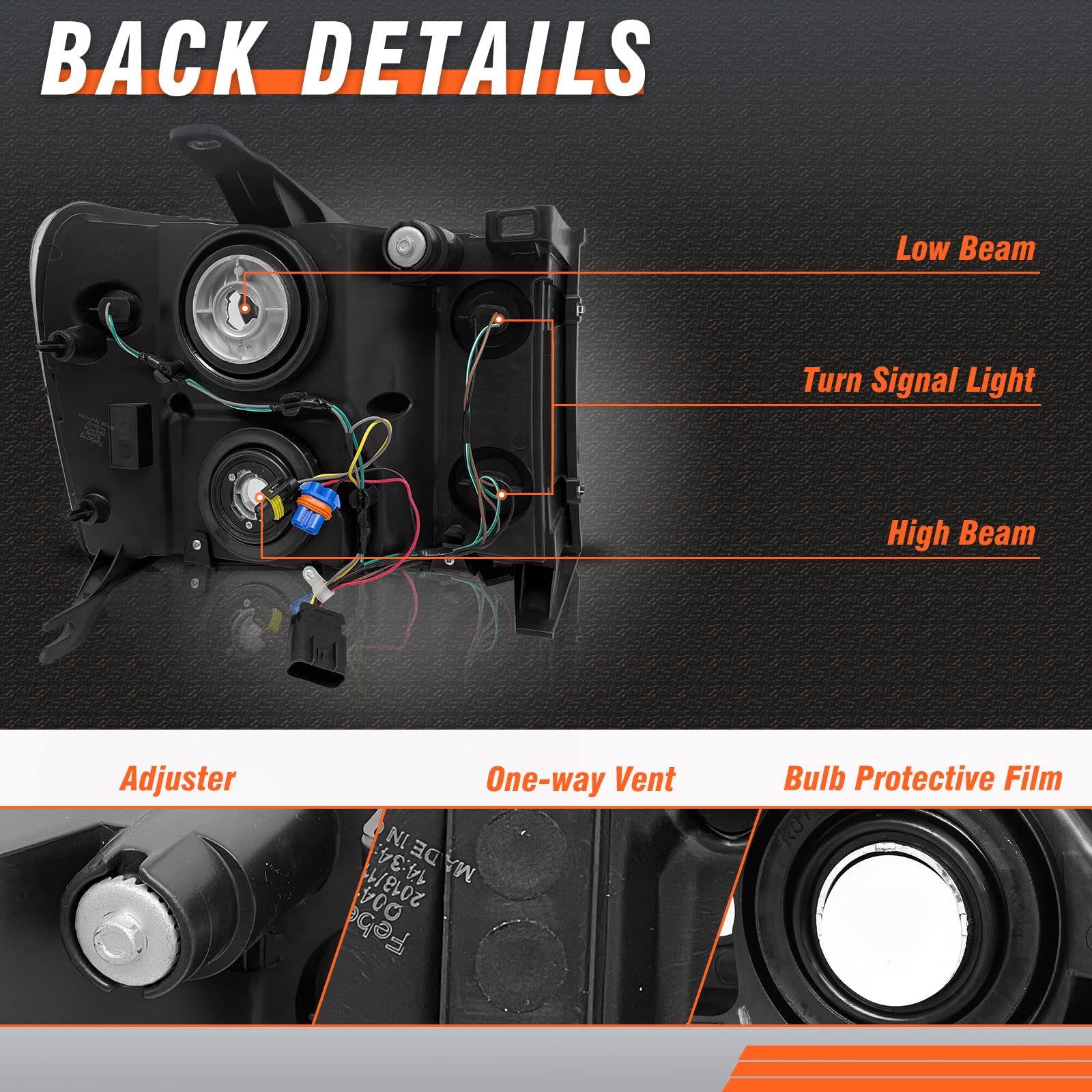 Conjunto de faros AXLAHA para Sierra 2007, 2008, 2009, - Imagen 5