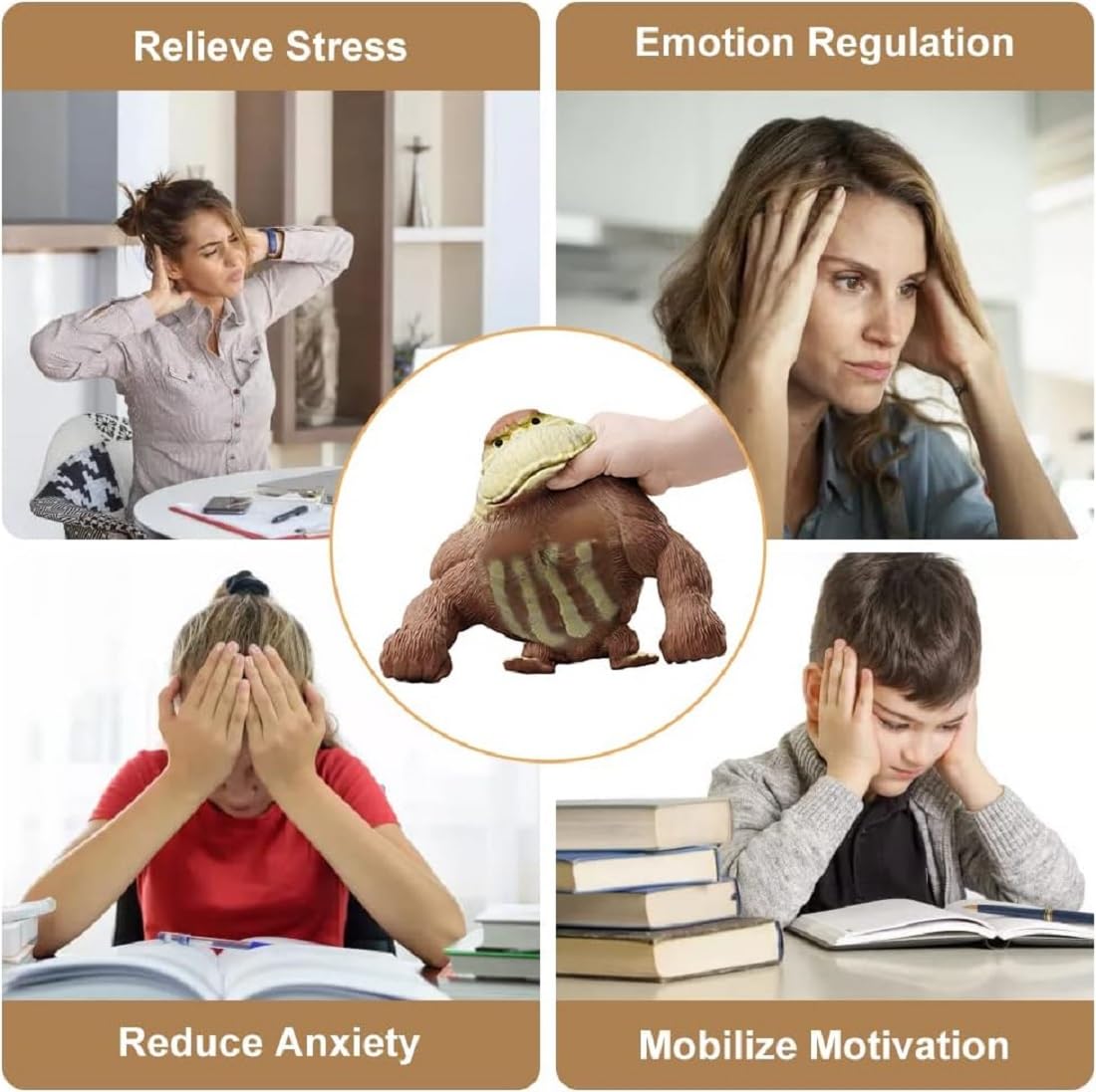 Juguete Squeeze, Juguete de Mono Squishy, Gorila de Goma - Imagen 7