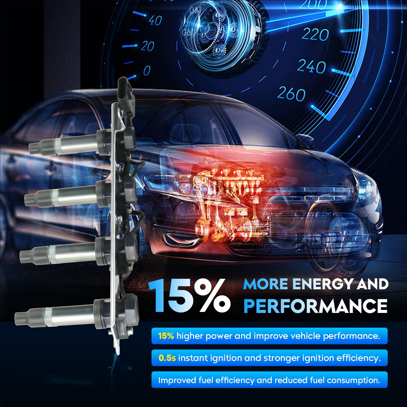 Paquete de Bobina de Encendido Negra para Cadillac DeVille - Imagen 5