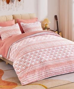 SLEEP ZONE Juego de Funda Nórdica Estampada Boho Terracota