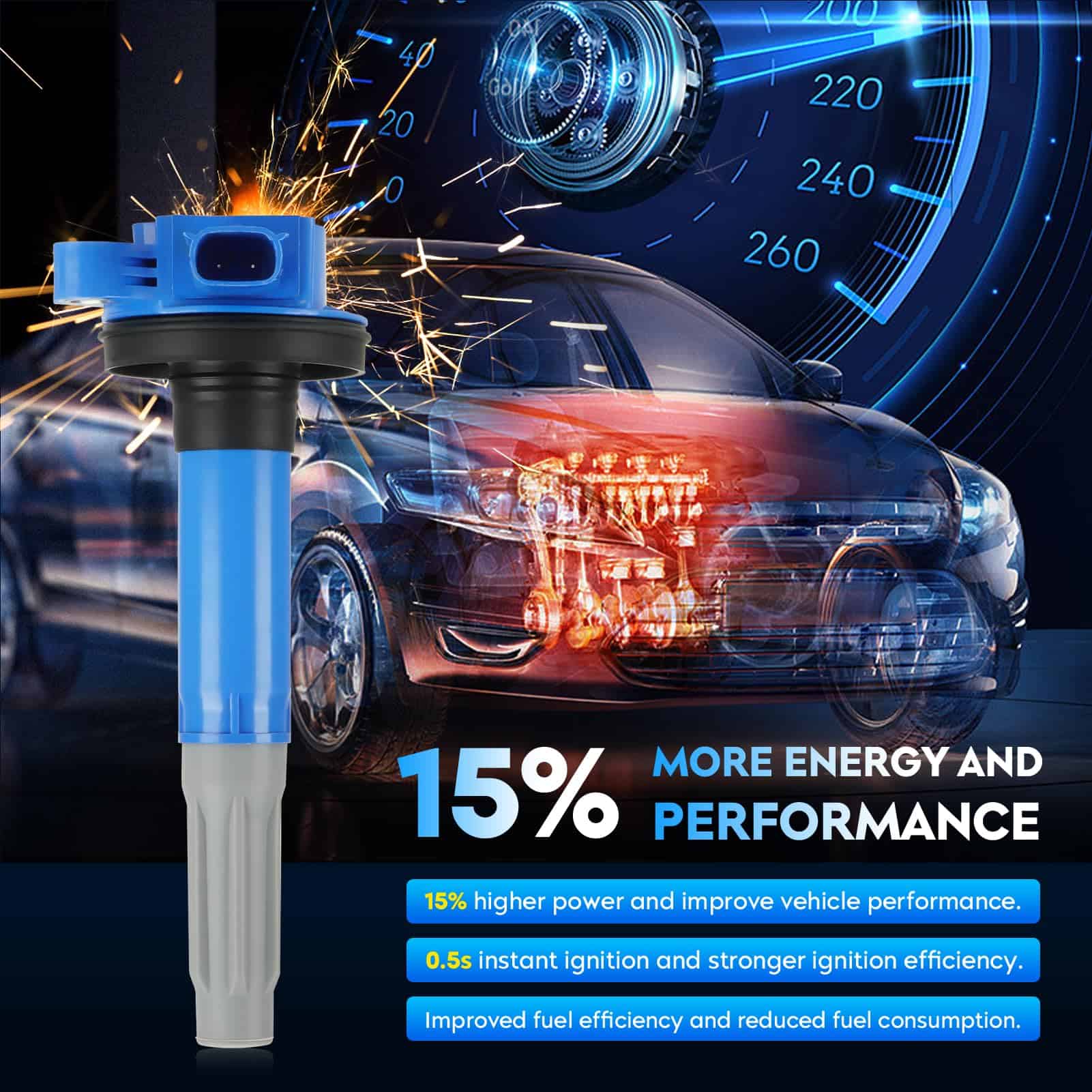 Paquete de Bobina de Encendido + Bujías de Iridio para Ford - Imagen 6