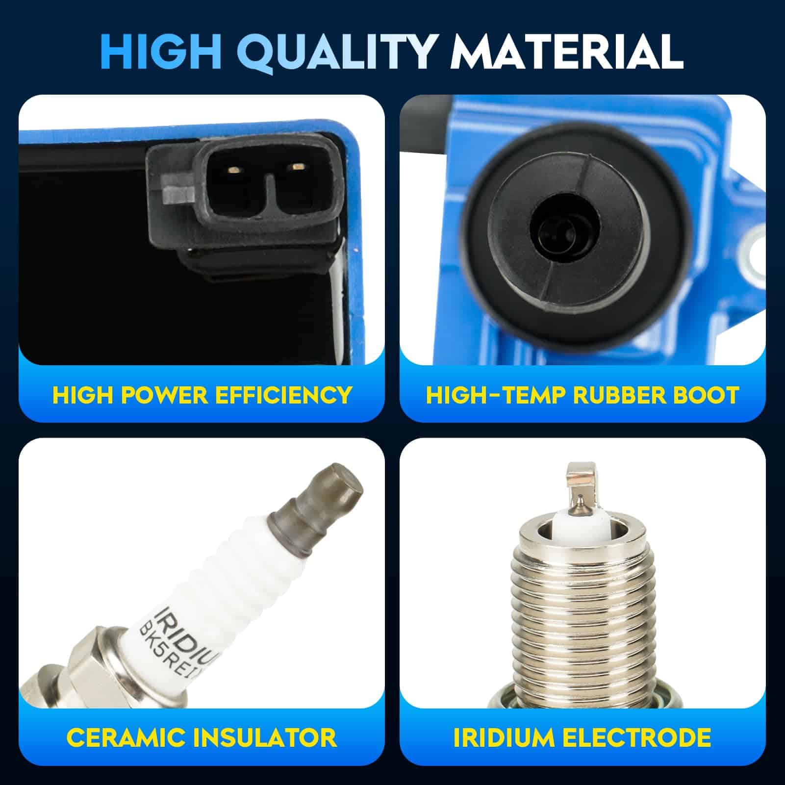 Paquete de Bobina de Encendido + Bujías de Iridio con Cable - Imagen 4