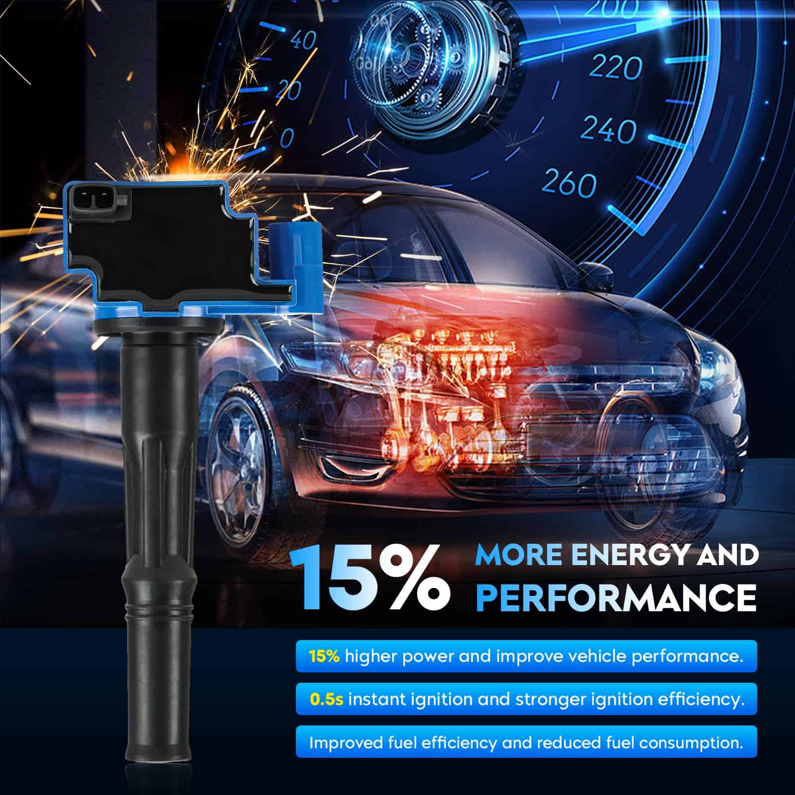 Paquete de Bobina de Encendido + Bujías de Iridio con Cable - Imagen 6