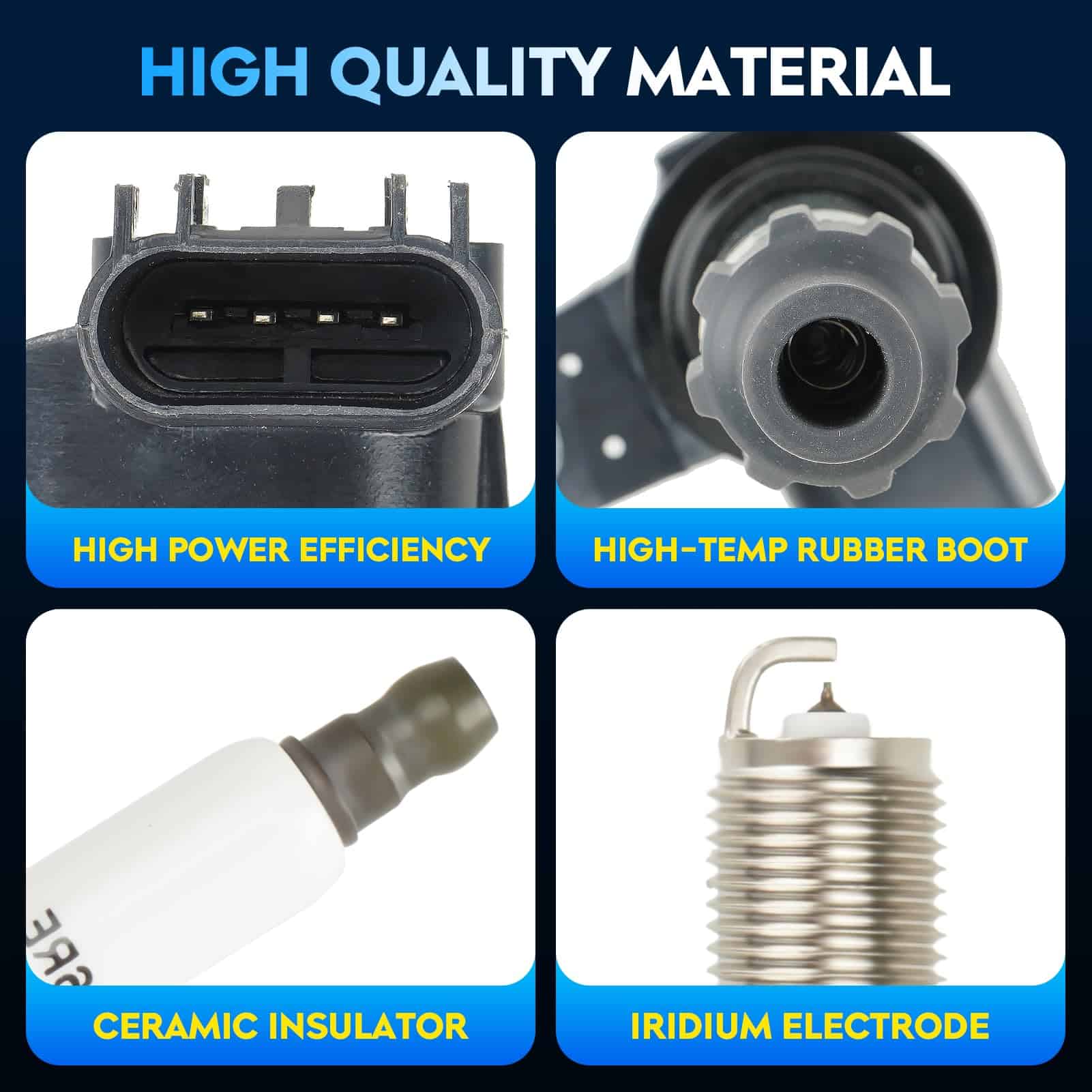 Paquete de bobina de encendido + bujías de -9, 6 Sets - Imagen 4