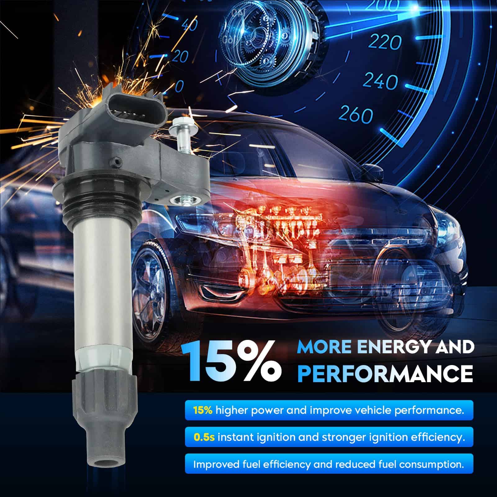 Paquete de bobina de encendido + bujías de -9, 6 Sets - Imagen 6