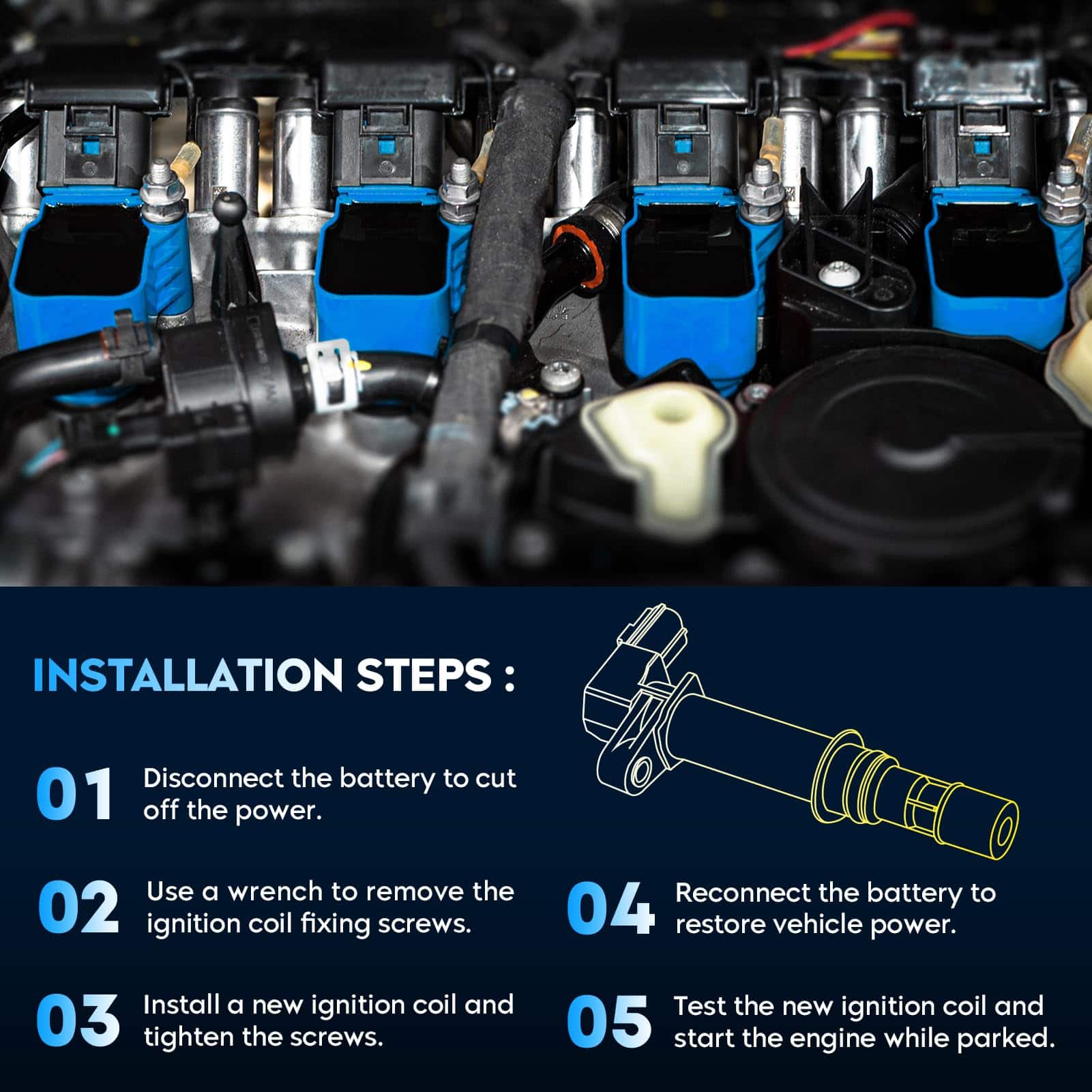 Bobina de Encendido + Bujías de Iridio para Ford F150 - Imagen 8