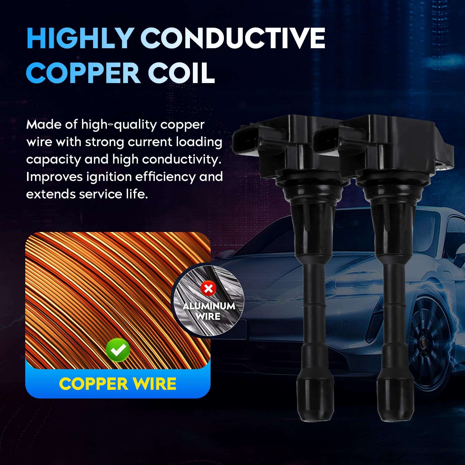 Paquete de bobina de encendido + bujías de - 4 Juegos - Imagen 5