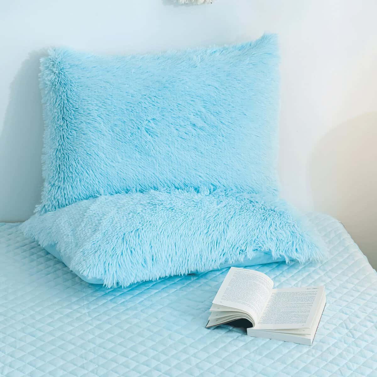 Juego de Cubierta de Edredón HAIHUA Azul Esponjoso para - Imagen 7