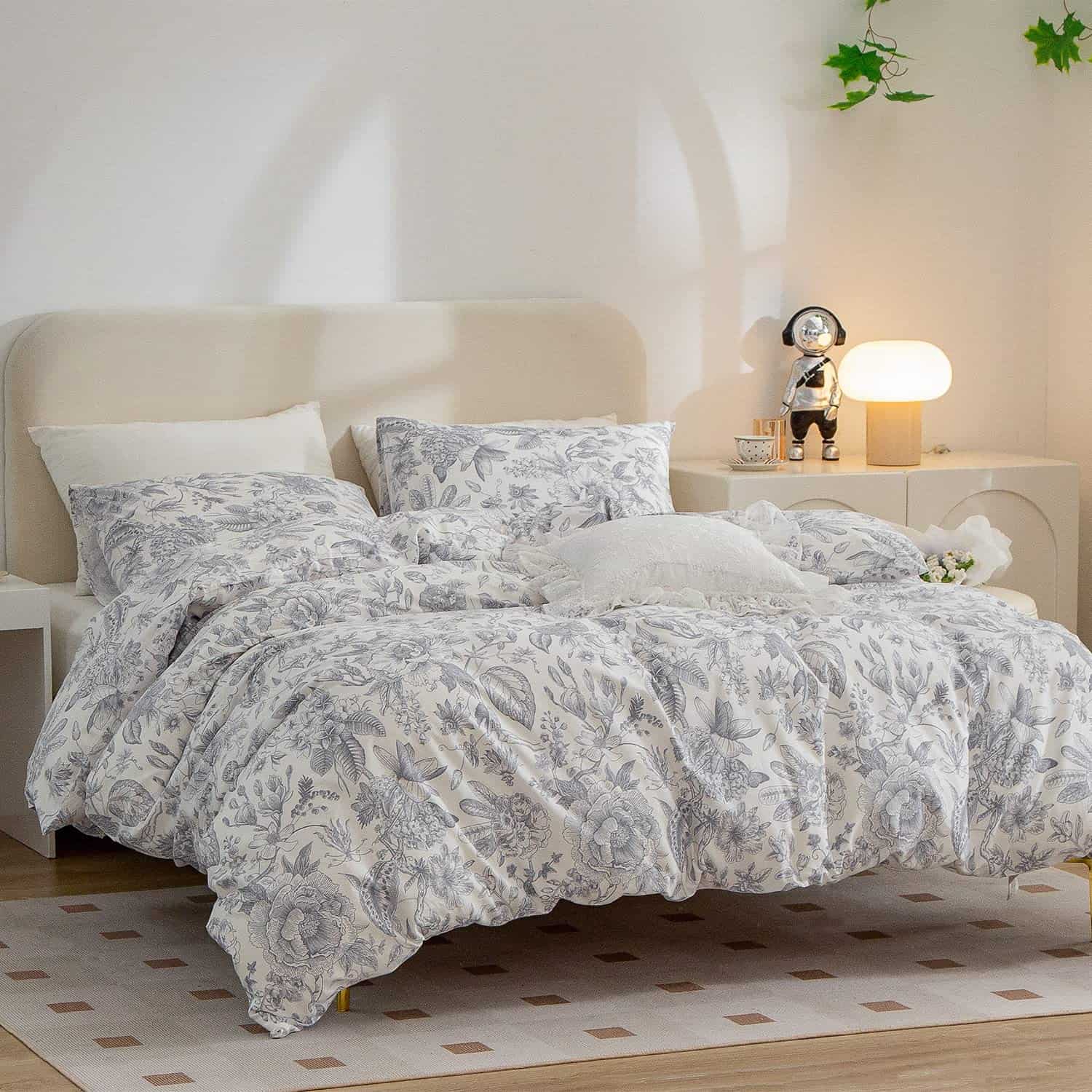 Duvet Cover Floral de Algodón para Cama Individual, Juego - Imagen 3