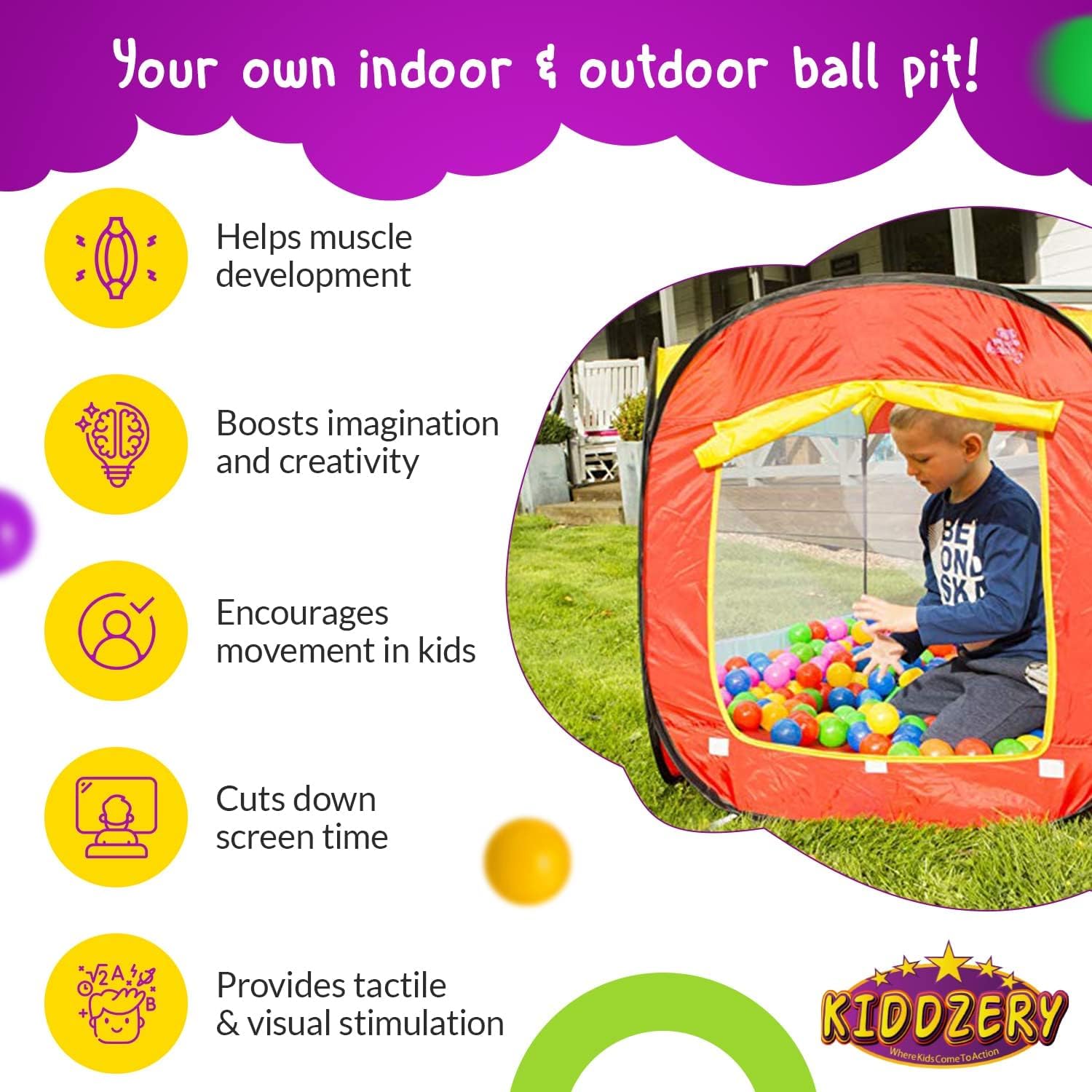 Kids Ball Pit Large Pop Up Ball Pit Tent for Toddlers - - Imagen 7
