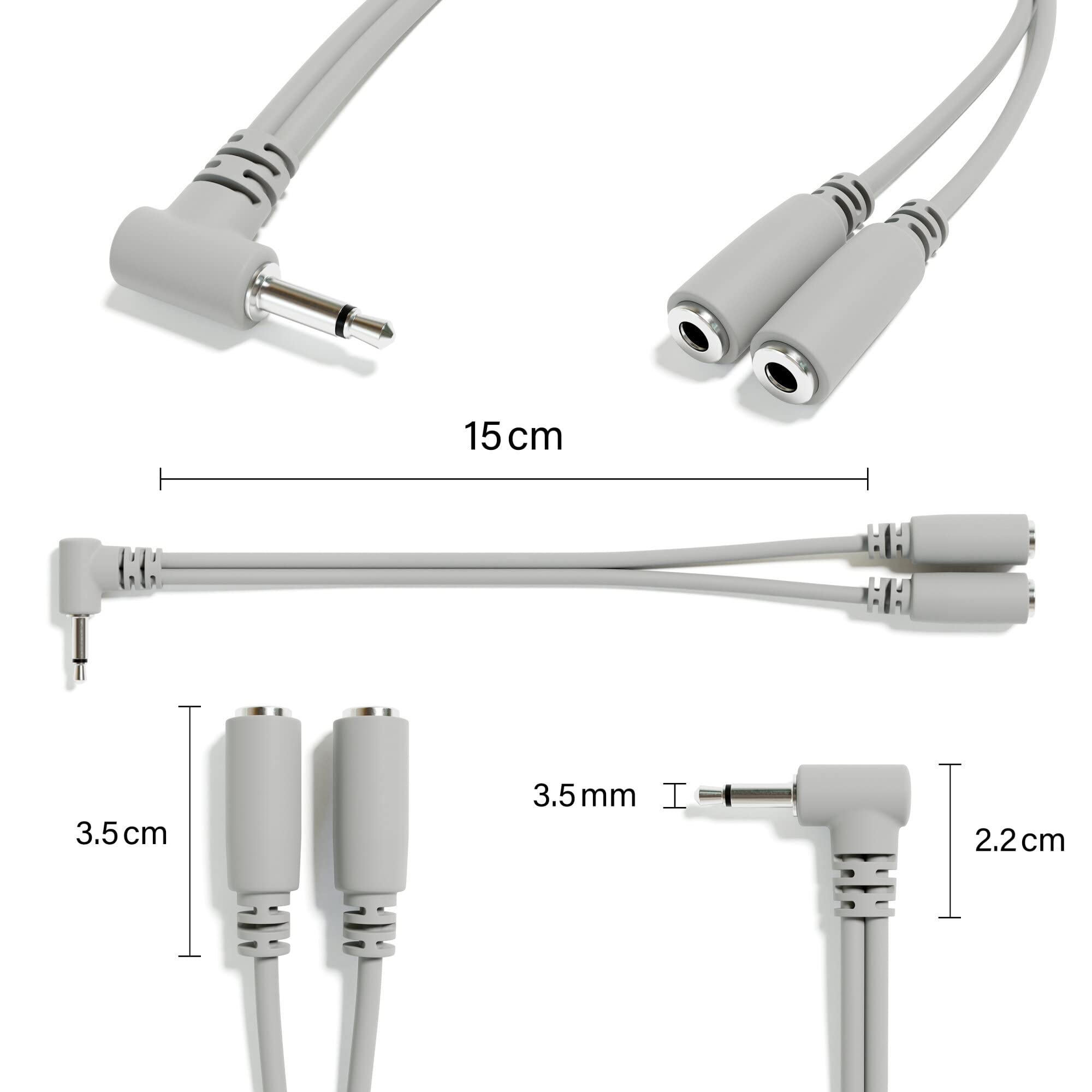 ExcelValley - Pack de 5 - Cables Divisores -Gris - Imagen 3