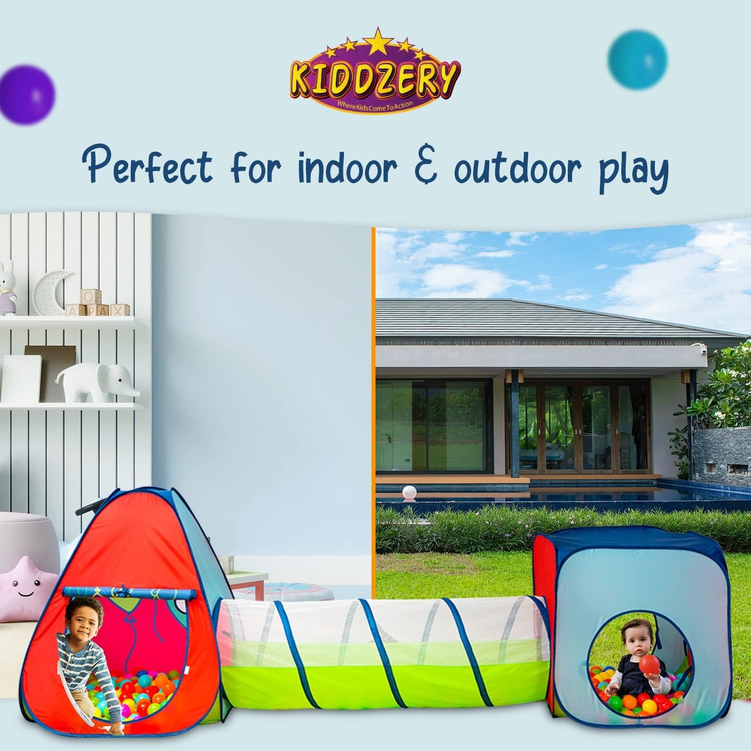 Túnel y Tienda de Juego con Pelota | 3 en 1: Túneles de - Imagen 6