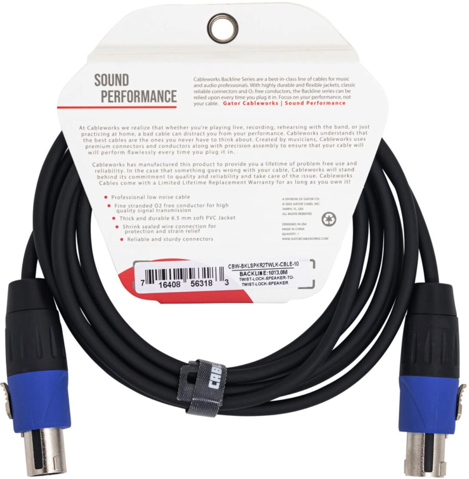 Cableworks By Gator Cases Backline Series -K-10-2TL) - Imagen 3