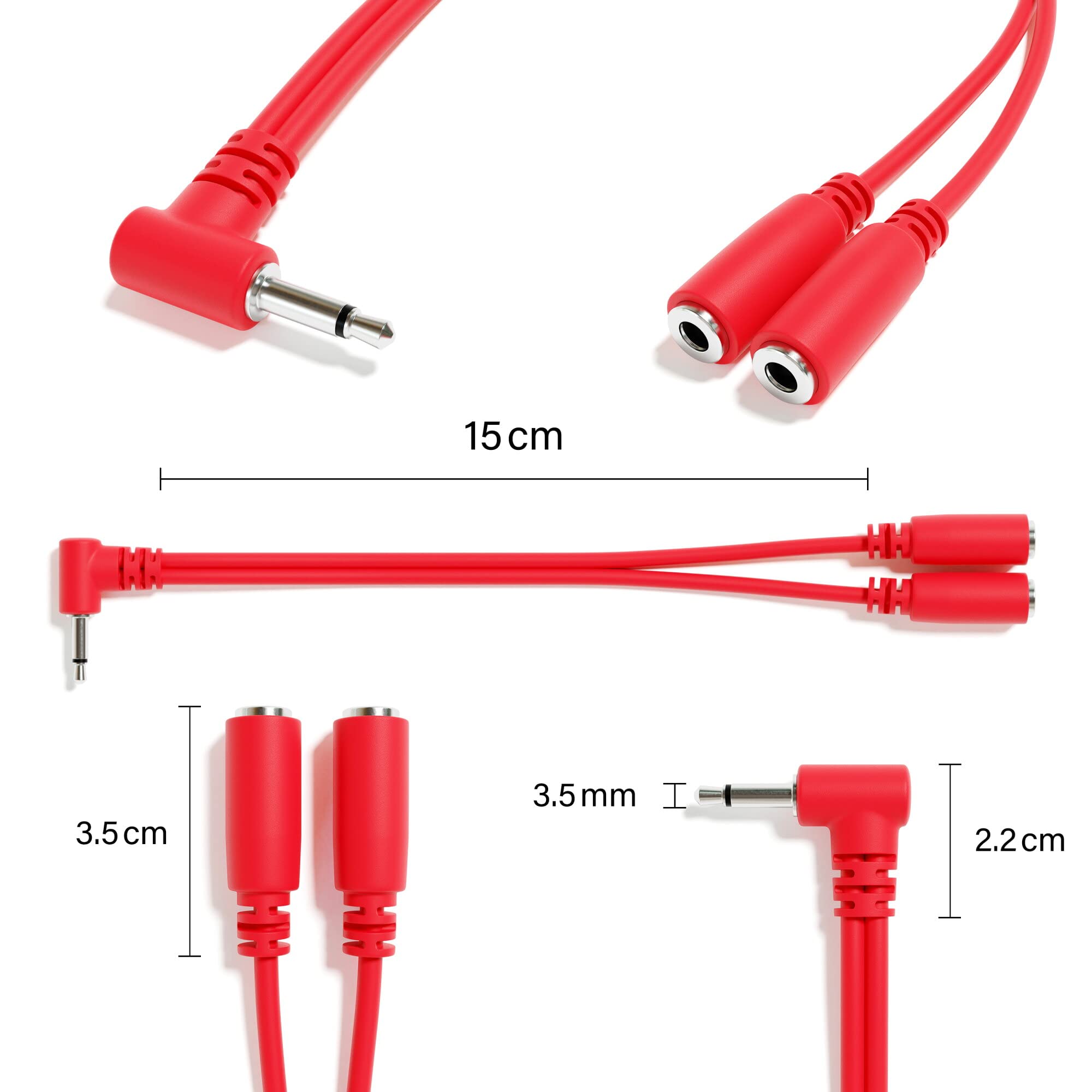 ExcelValley - 5-Pack - Cable Divisor Mono de Ángulo Recto Y - Imagen 3