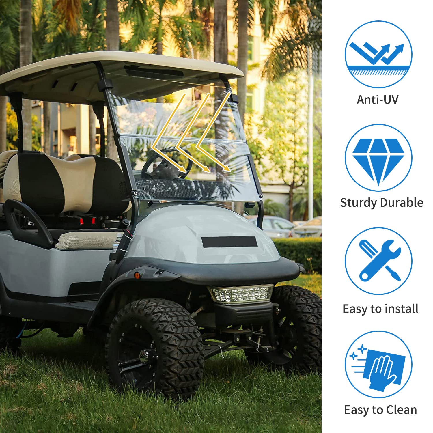 Parabrisas plegable y resistente a impactos para Carro de - Imagen 5