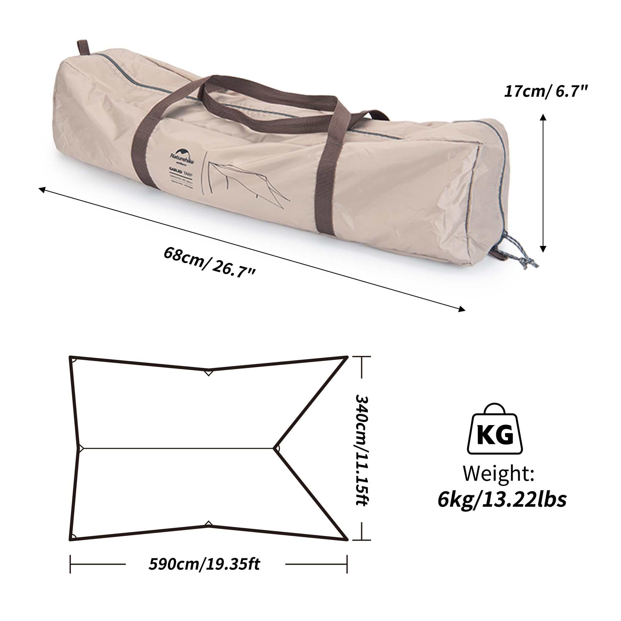 Toldo para Coche Naturehike UPF50+, Tienda de Campaña - Imagen 5
