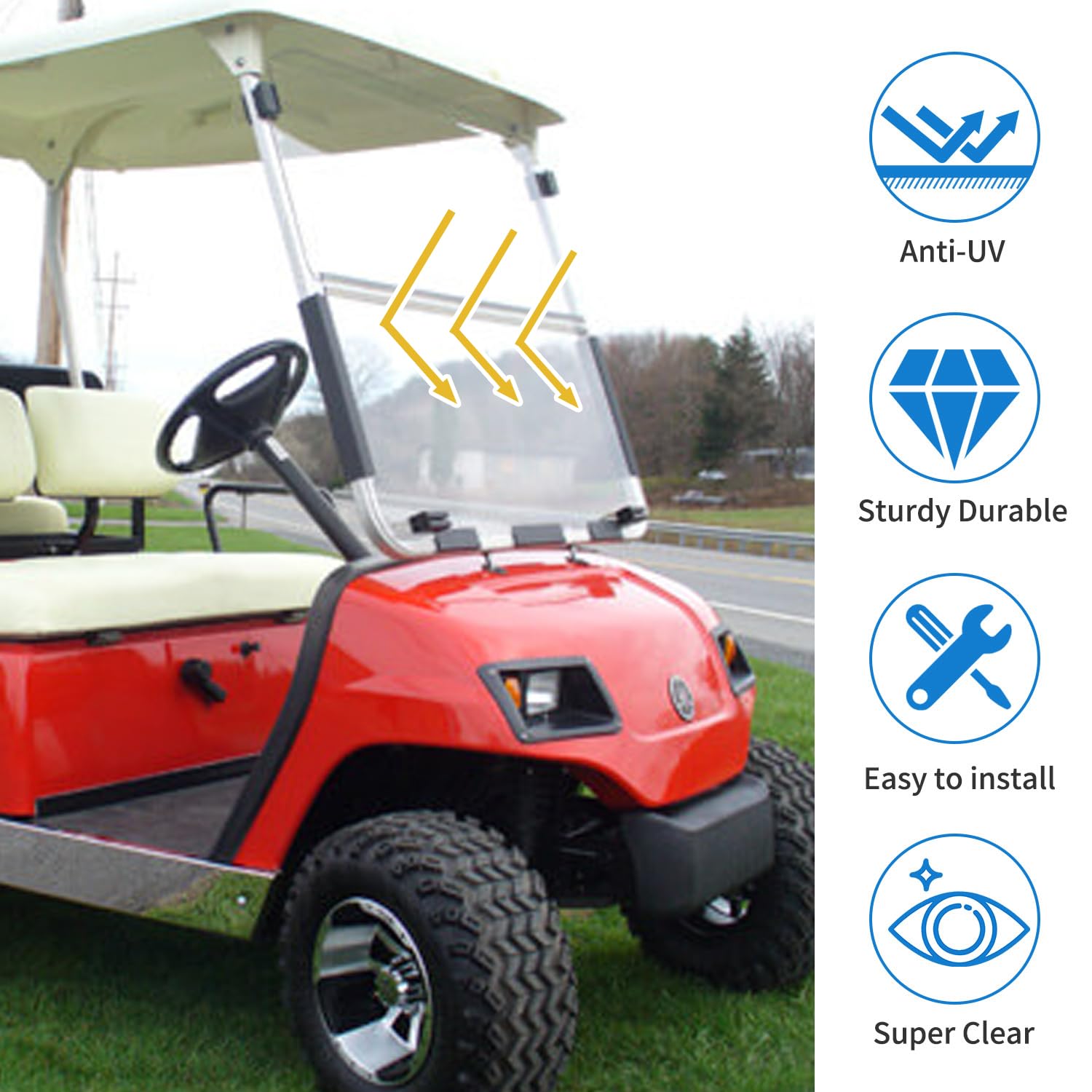 Parabrisas para carrito de golf Yamaha G14 G16 G19 - Imagen 5