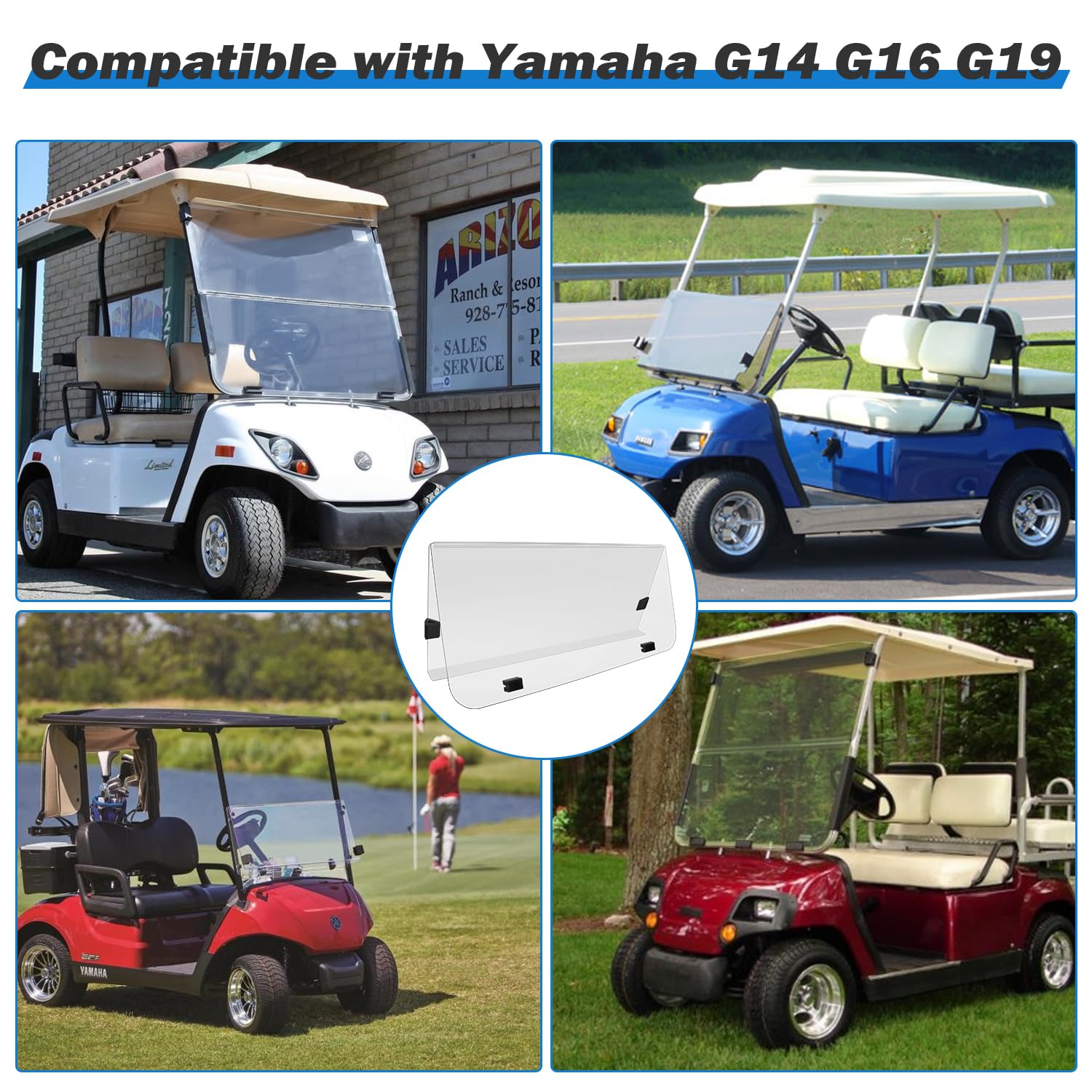 Parabrisas para carrito de golf Yamaha G14 G16 G19 - Imagen 7