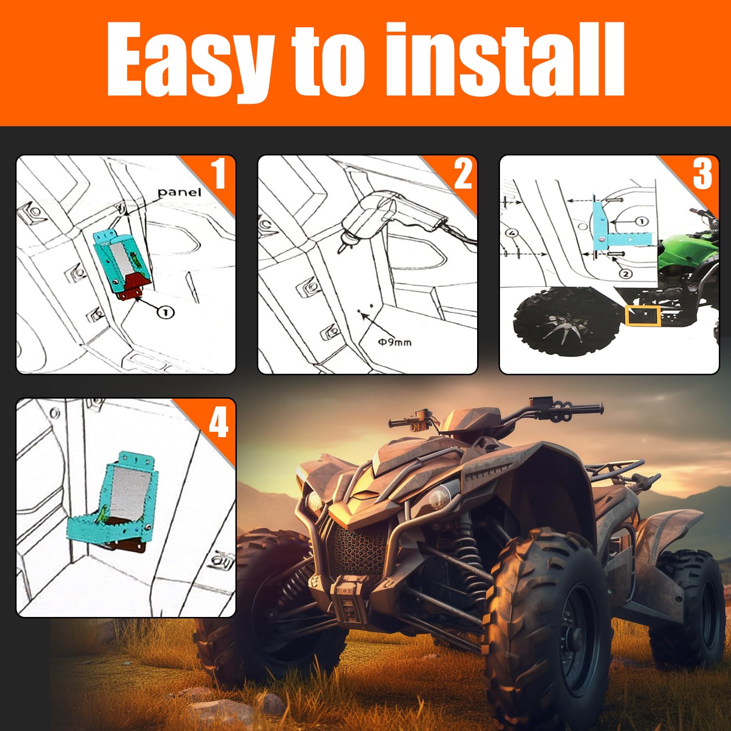 ATV Pasajero Reposapiés, Reposapié de ATV Resistente para - Imagen 6