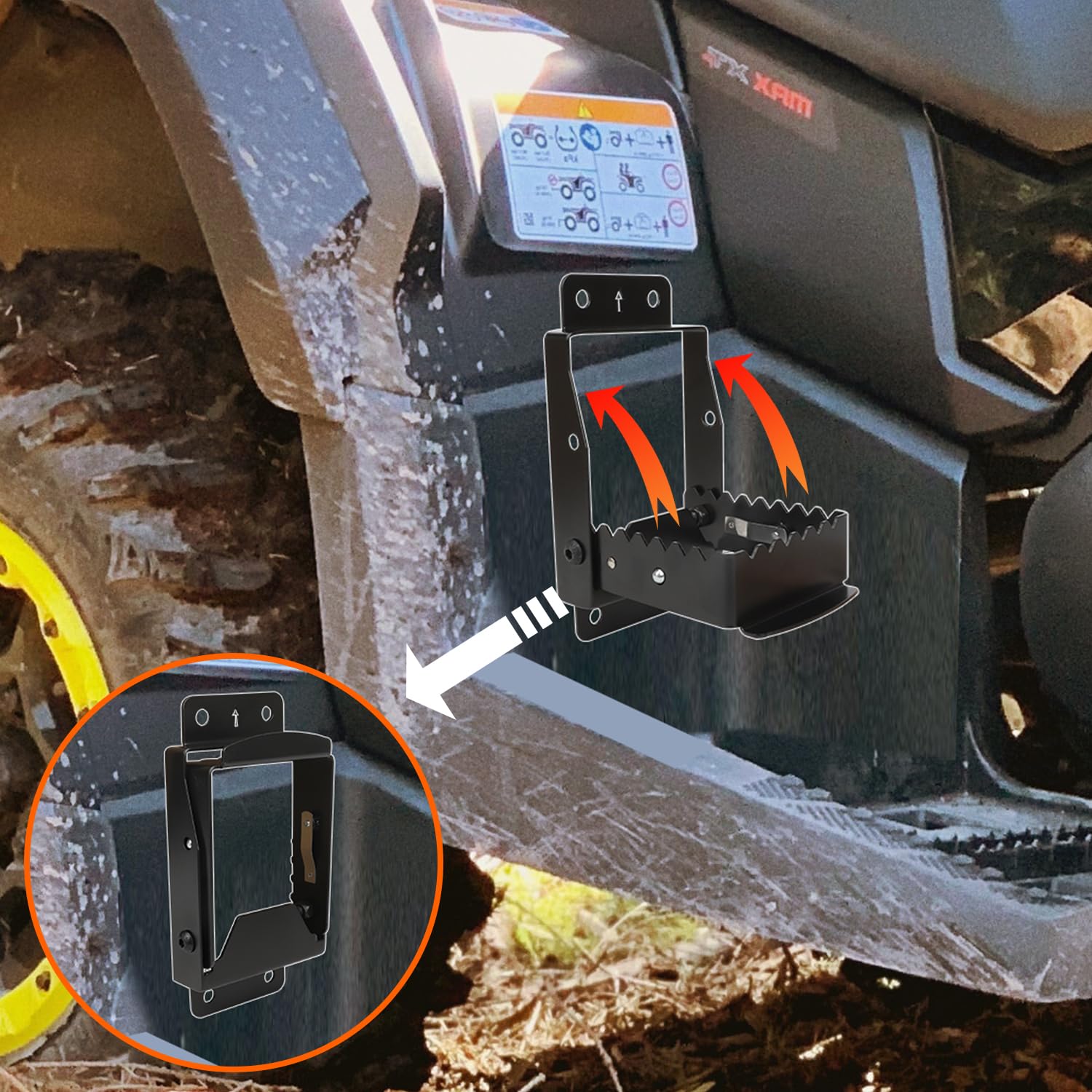 ATV Pasajero Reposapiés, Reposapié de ATV Resistente para - Imagen 3