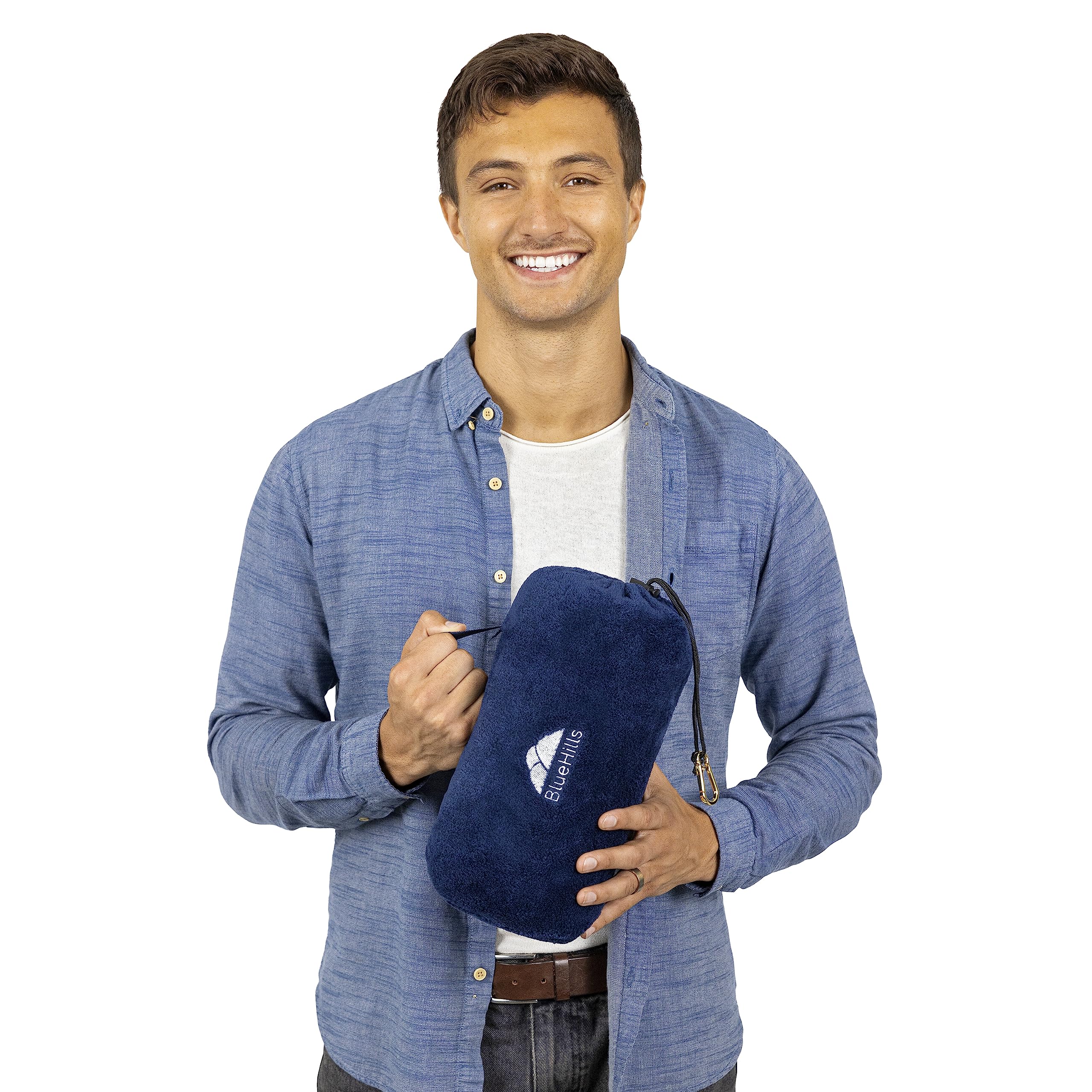 Manta de Viaje y Almohada BlueHills Premium de -Azul Marino - Imagen 6