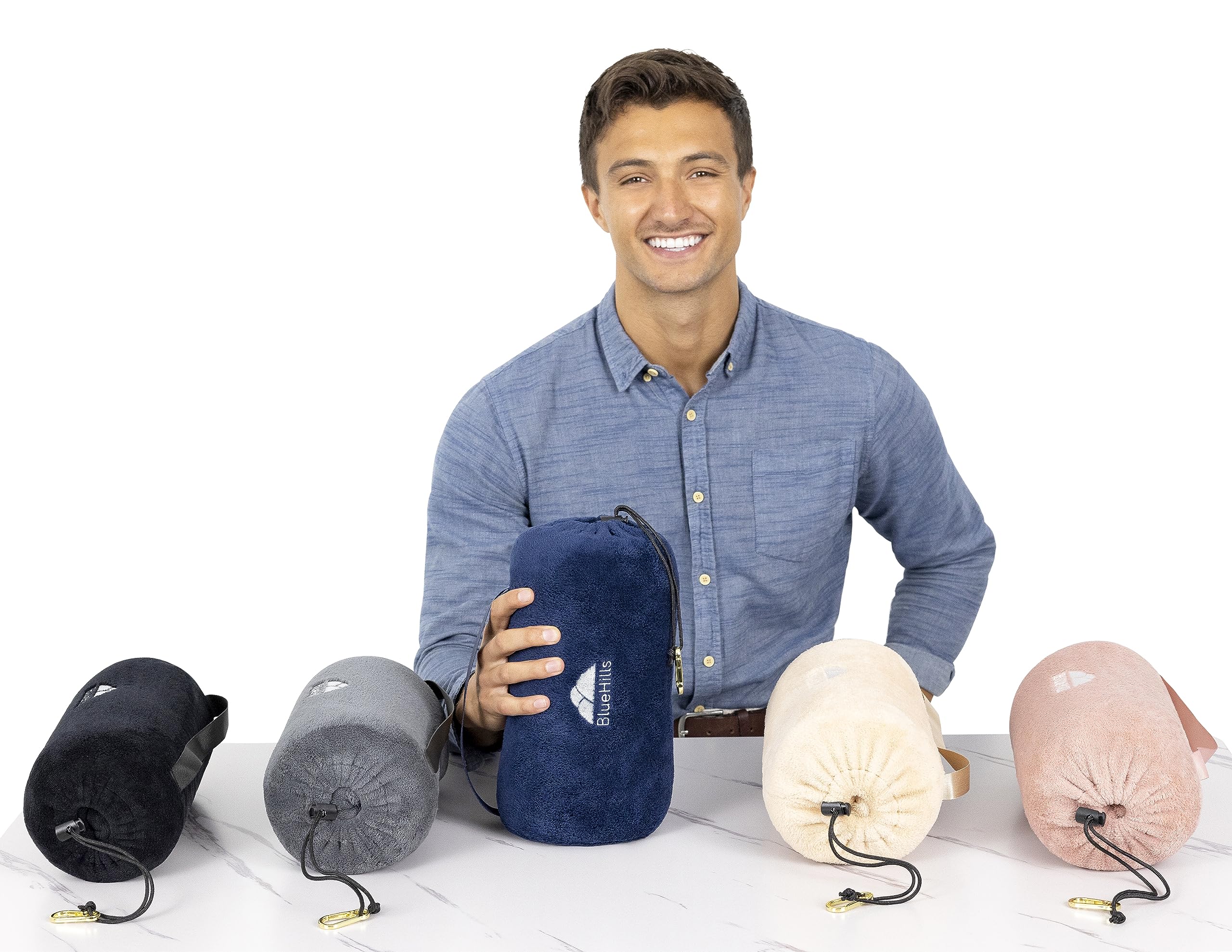 Manta de Viaje y Almohada BlueHills Premium de -Azul Marino - Imagen 8