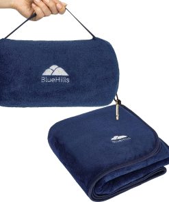 Manta de Viaje y Almohada BlueHills Premium de -Azul Marino