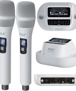 Micrófonos Inalámbricos Pyle - Receptor UHF de 2x100