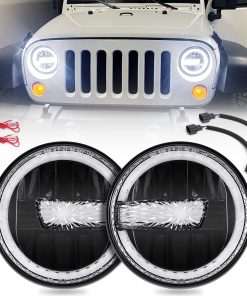 Faros LED Haitzu de 7 pulgadas con DRL, Luz de halo, Luces