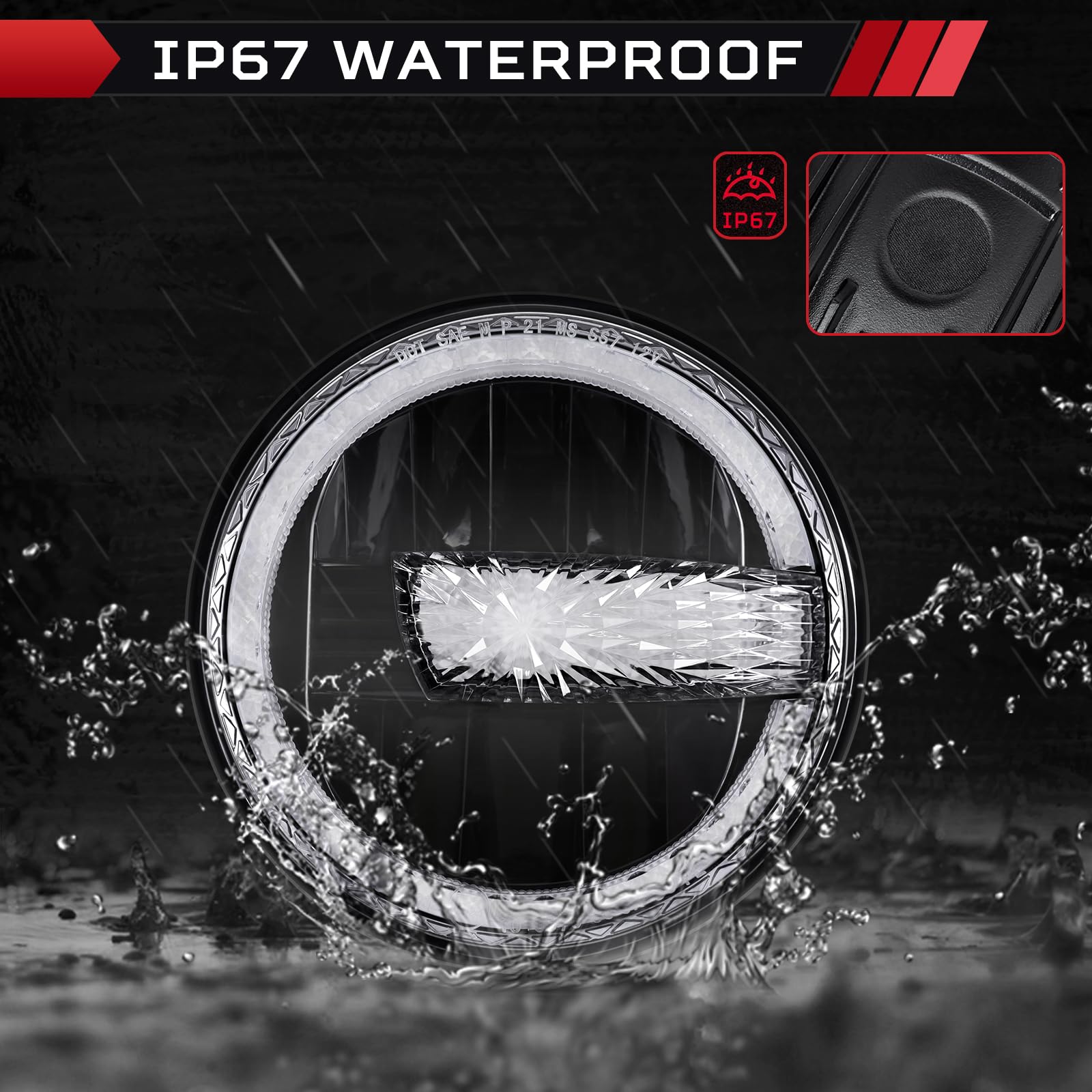 Faros LED Haitzu de 7 pulgadas con DRL, Luz de halo, Luces - Imagen 3