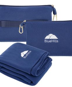 Manta de Viaje y Almohada Compacta y Ligera en Color Azul