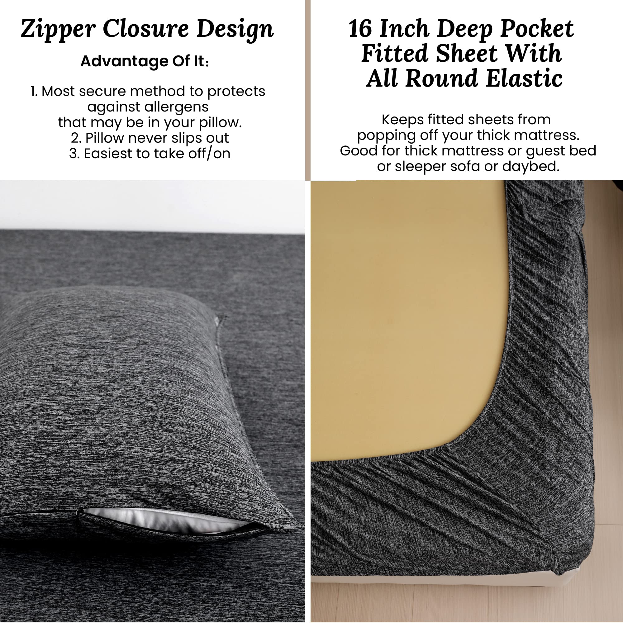 Juego de sábanas de lujo suaves y elásticas de tejido - Imagen 6