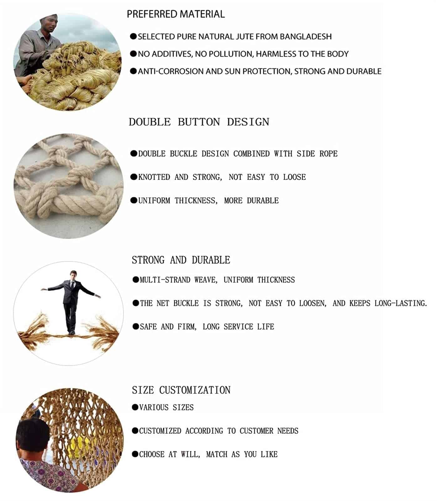 Red de seguridad anticaídas para niños, -Jute - Imagen 4